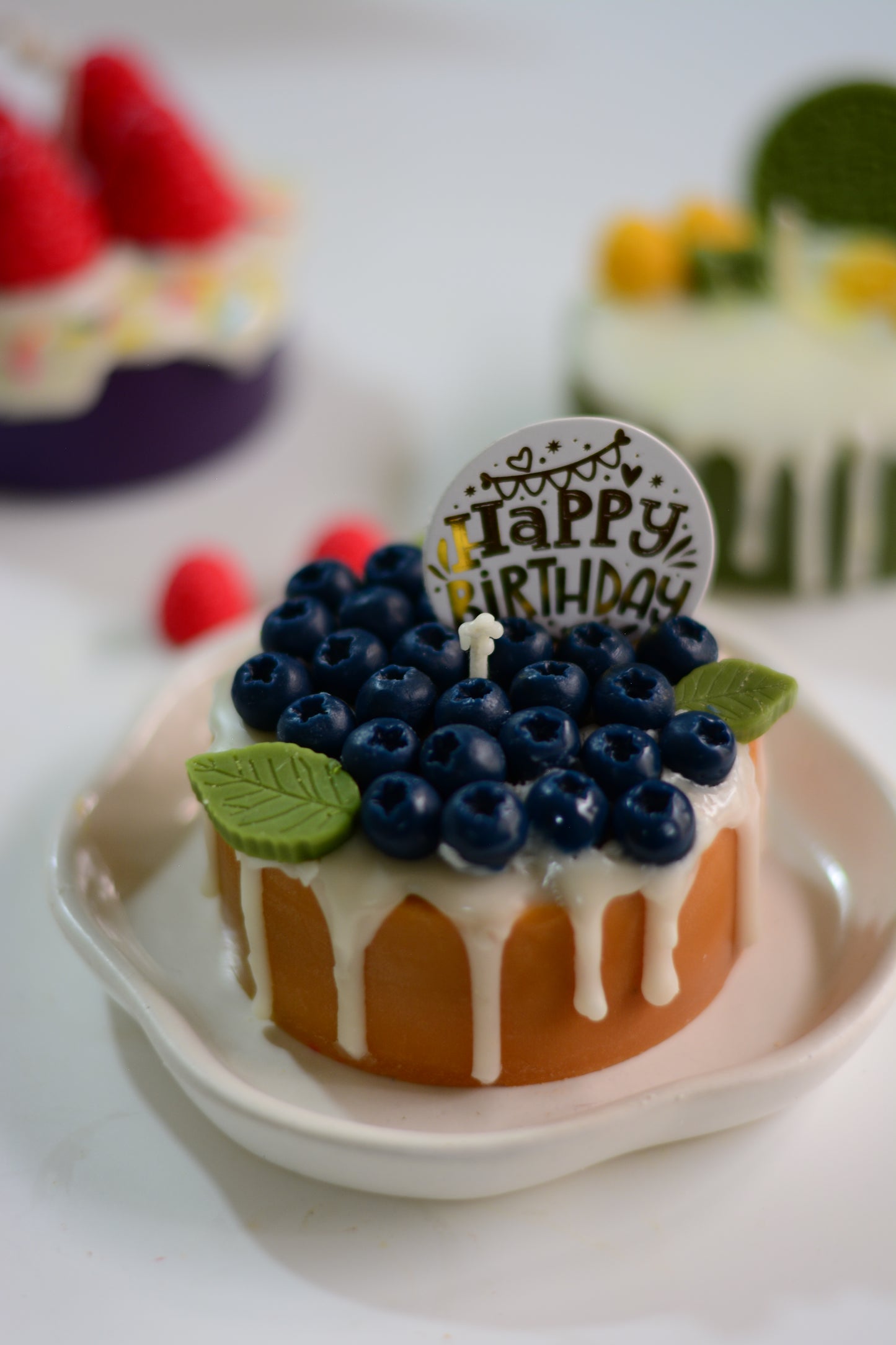 Mini Blueberry Cake Candle