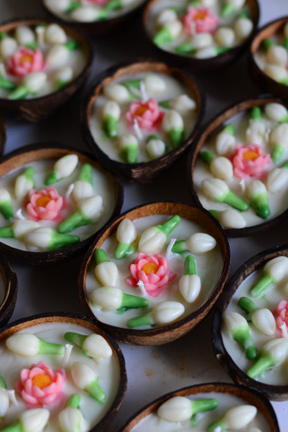 Mogra Coconut Shell Candle